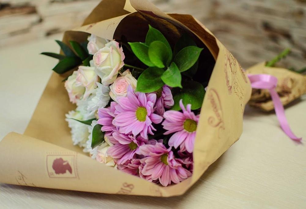 Букет цветов из: Розы и Хризантемы в Карсун