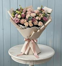 Букет цветов из:  Розы и Лизиантусы #REPLACE_PRED# Карсун