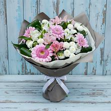 Букет цветов из:  Герберы, Альстромерии и Хризантемы #REPLACE_PRED# Карсун