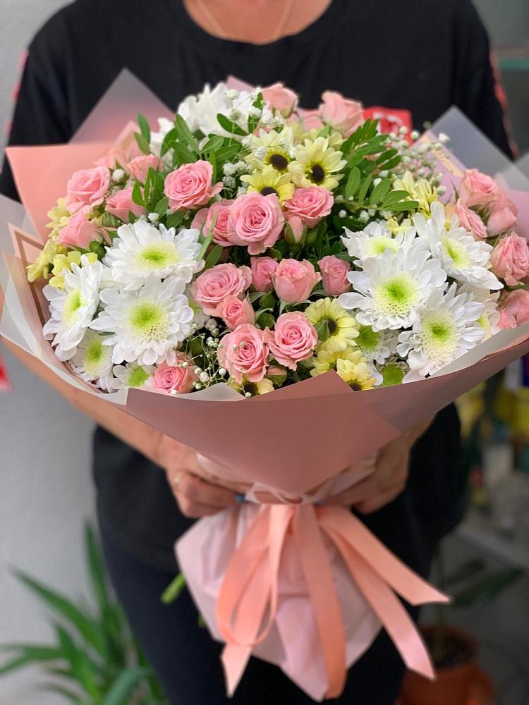 Букет цветов из: Розы и Хризантемы в Карсун