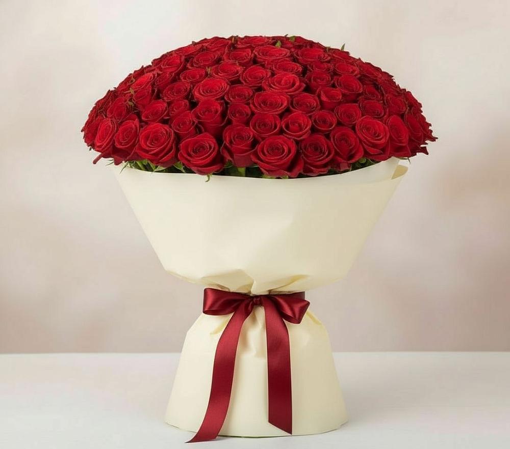 Букет 101 Красная роза Милано в Карсун