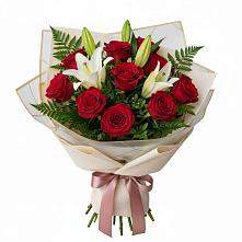 Букет цветов из:  Лилии и Розы #REPLACE_PRED# Карсун