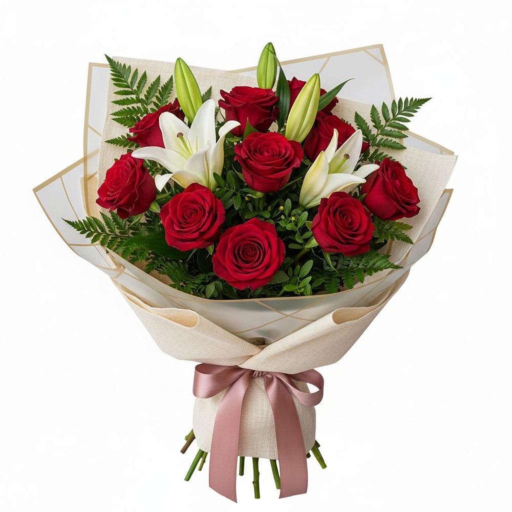 Букет цветов из: Лилии и Розы в Карсун