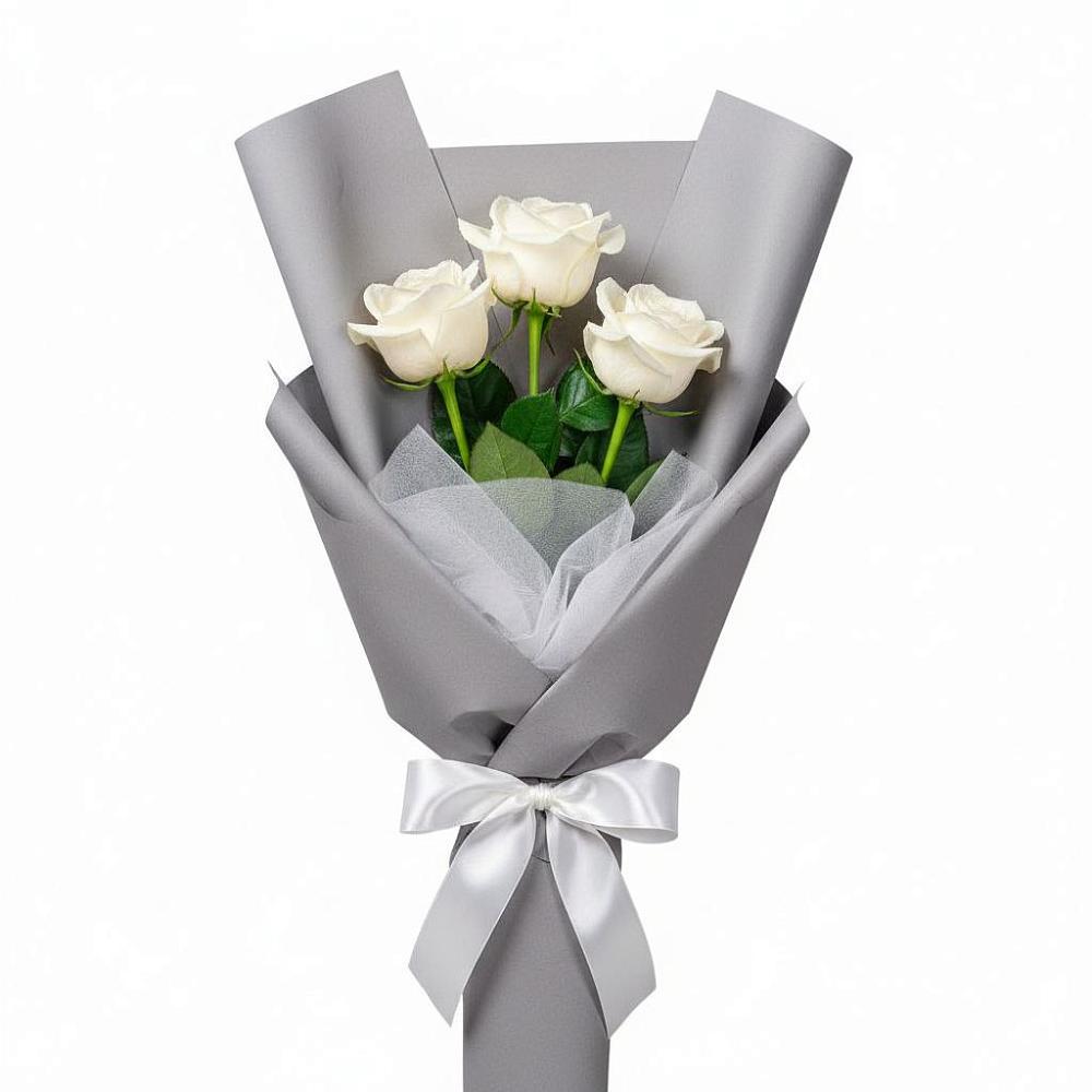 Букет 3 белые розы в Карсун