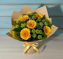 Букет цветов из:  Герберы и Хризантемы в Карсун