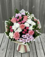 Букет цветов из:  Альстромерии, Гвоздики, Розы и Хризантемы #REPLACE_PRED# Карсун