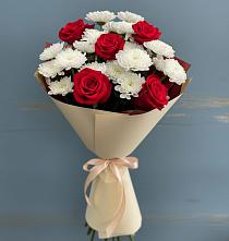 Букет цветов из:  Розы и Хризантемы в Карсун