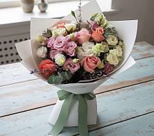 Букет цветов из:  Розы, Лизиантусы и Гвоздики #REPLACE_PRED# Карсун