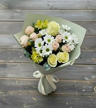 Букет цветов из:  Альстромерии, Розы и Хризантемы в Карсун