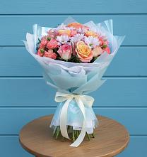 Букет цветов из:  Хризантемы и Розы в Карсун