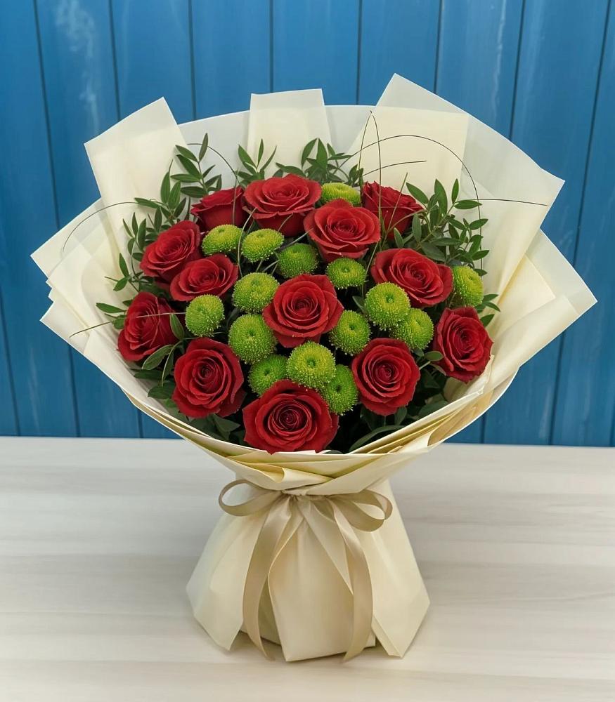 Букет цветов из: Розы и Хризантемы в Карсун