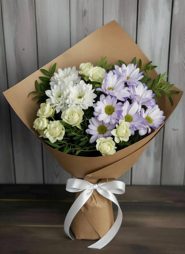 Букет цветов из: Хризантемы и Розы в Карсун