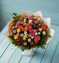 Букет Микс из разноцветных кустовых роз #REPLACE_PRED# Карсун